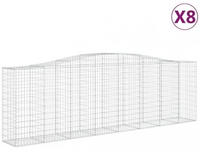 8 db íves horganyzott vas gabion kosár 400x50x120/140 cm