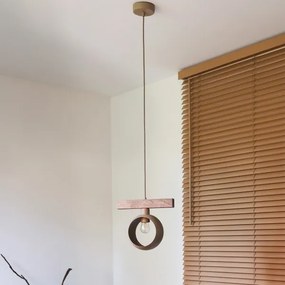 Duolla - Kábeles csillár IRONLINE 1xE27/15W/230V fenyő tölgy/bézs