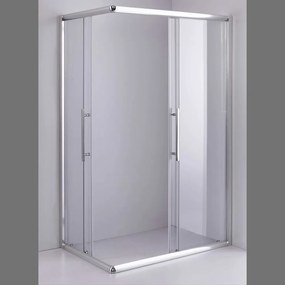 Stuxi Nizza 100x80 cm aszimmetrikus két tolóajtós zuhanykabin 6 mm vízlepergető biztonsági üveggel, króm elemekkel, 190 cm magas, zuhanytálcával és szifonnal