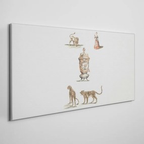 Vászonkép Az ősi állatok rajzolása
