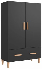 fekete szerelt fa magasszekrény 70 x 31 x 115 cm