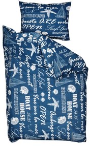 Boathouse kék pamut ágyneműhuzat Ágyneműhuzat mérete: 70x90 cm | 140x200 cm