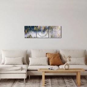 Fák képe a ködben (órával) (90x30 cm)