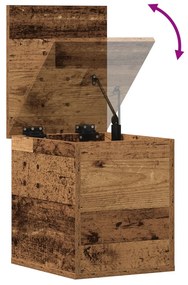 Tároló doboz fedéllel régi fa 30x35x35 cm Mérnök fa
