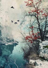 Poszter 21x29,7cm Téli madárcsicsergés