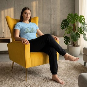 Relaxfotel, sárga Velvet szövet, BARET