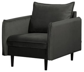 Sötétszürke bársony fotel Juli – Ropez