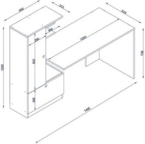 Domingos White and Walnut íróasztal