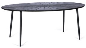 Marienlist fekete kerti asztal artwood asztallappal, 190 x 115 cm - Bonami Selection