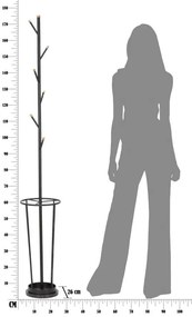 Éhség/esernyőtartó glam fekete ø 26x176cm