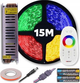 Rgb Led szalag szett színes meleg fehér távirányítóval és tápegységgel 15M 12V