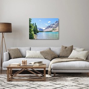 Egy alpesi tó képe (üvegen) (70x50 cm)
