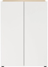 Fehér cipőtartó tölgyfa dekorral 74x105x33 cm Alviano – Germania