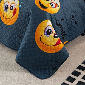 Ágytakaró EMOJI KINYÚJTOTT mintával szürke Méret: 170 x 210 cm