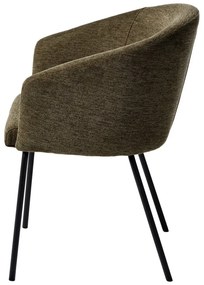 Khaki kárpitozott karfás étkezőfotel Easton – Unique Furniture