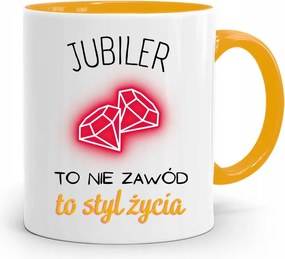 Ékszerésznek A Sárga Ékszer Bögre Egy Életstílus, fényképes nyomtatással