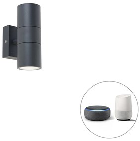 Okos kültéri fali lámpa sötétszürke IP44 2 db Wifi GU10-es izzóval - Duo