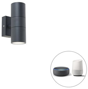 Smart kültéri fali lámpa sötétszürke IP44 2db Wifi GU10 - Duo