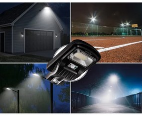 LED napelemes utcai lámpa érzékelővel LED/60W/6V 6500K IP65 + távirányítás