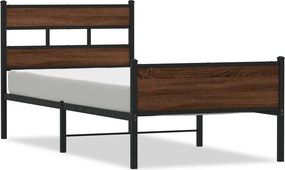 vidaXL barna tölgy színű szerelt fa ágykeret matrac nélkül 80x200 cm