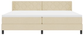 Boxspring Ágy Matrac Kígyóban Krém 200x200 cm Szövet