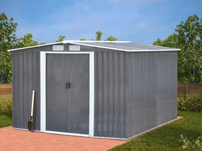 Pléh kerti szerszámos ház, szürke/fehér, 2,6x3,1m, HAMAL TYP 3