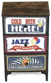 Többszínű MDF Komód 45×30×77 cm. AUK-W2001 BK