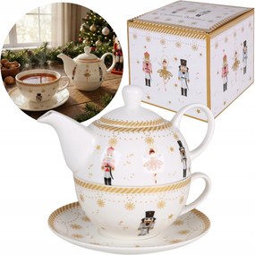 Karácsonyi teáskészlet: 300 ml-es csésze 450 ml-es kancsó csészealj