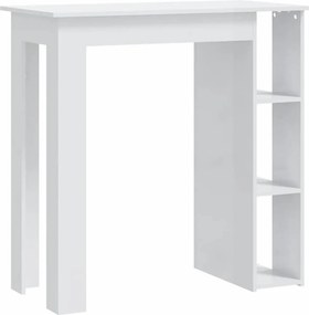 vidaXL magasfényű fehér szerelt fa bárasztal polccal 102x50x103,5 cm