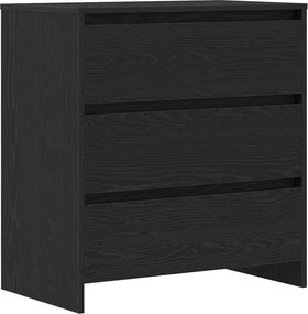 vidaXL fekete tölgyszínű szerelt fa tálalószekrény 70x41x75 cm