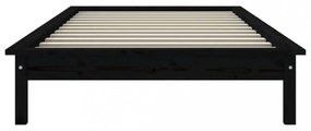 fekete tömör fenyőfa ágykeret 90 x 200 cm