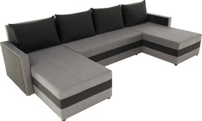 Univerzális ülőgarnitúra, szürke/fekete, PAULITA U