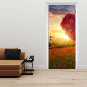 Fotótapéta ajtóra - Szív alakú fa (95x205cm)