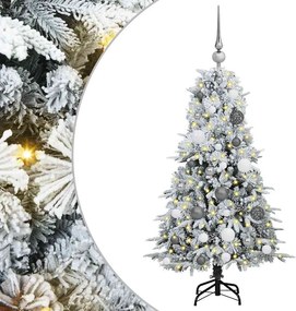 vidaXL Műanyag Hajtogatós Karácsonyfa Fehér 120 cm PE és PVC