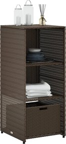 vidaXL barna polyrattan kerti tárolószekrény 50 x 55 x 115 cm