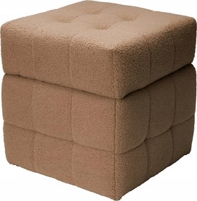 Puff Tárolórekesszel Kocka Plüss Barna 38 X 38 X 37 CM