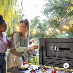 Patio cooler &amp; Beverage cart grill asztal szürke