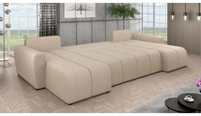 Kárpitozott, univerzális U alakú kihúzható NEWPORT ülőgarnitúra, bézs