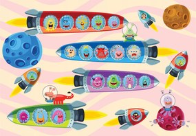 Fotótapéta Űrrakéták bolygók és szörnyek vinil 520x318 +ragasztó