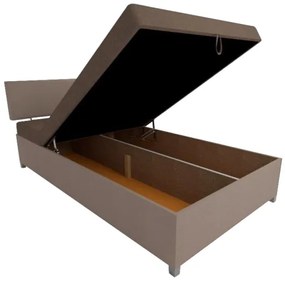 Kárpitozott heverő állítható fekvőrésszel és tárolóhellyel DALLAS 108x205 cm barna/sötétbarna