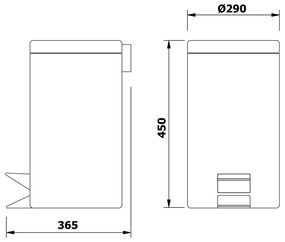 AQUALINE 27120 Simple line szemetes kosár kerek 20 l, rozsdamentes acél