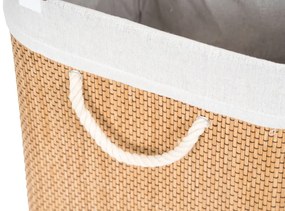 G21 bambusz szennyeskosár,150 l kapacitású, fehér betéttel, elválasztó elemekkel