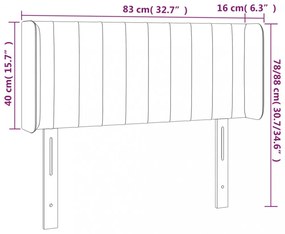 világosszürke szövet LED-es fejtámla 83 x 16 x 78/88 cm