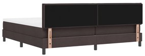 vidaXL Boxspring Ágy Mattal Sötétbarna 200x200 cm Szövet