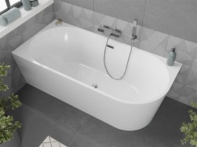 Luxury Mia szabadon álló fürdökád akril   balos 160 x 75 cm, fehér,  leeresztö  króm - 52691607500L Térben álló kád