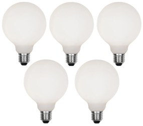 5 db E27 szabályozható Kelvin LED lámpában G95 mattüveg 4W 430 lm 2200-4000K