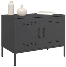2 db fekete acél TV-szekrény 68 x 39 x 50,5 cm