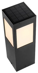 Kültéri állólámpa fekete 40 cm, dimmerrel és mozgásérzékelővel, napelemes - Charlotte