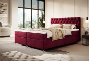 FESTER 2 kárpitozott boxspring ágy - szürke / 180x200