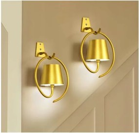 Led fali lámpa vezeték nélküli újratölthető 3 fényszín 2db arany